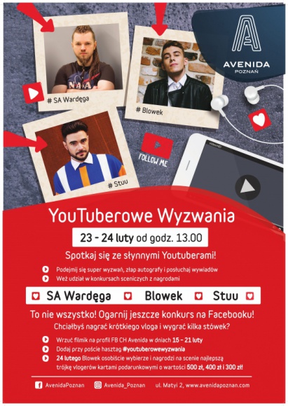 Avenida Challenge, czyli YouTuberowe wyzwania w poznańskim Centrum