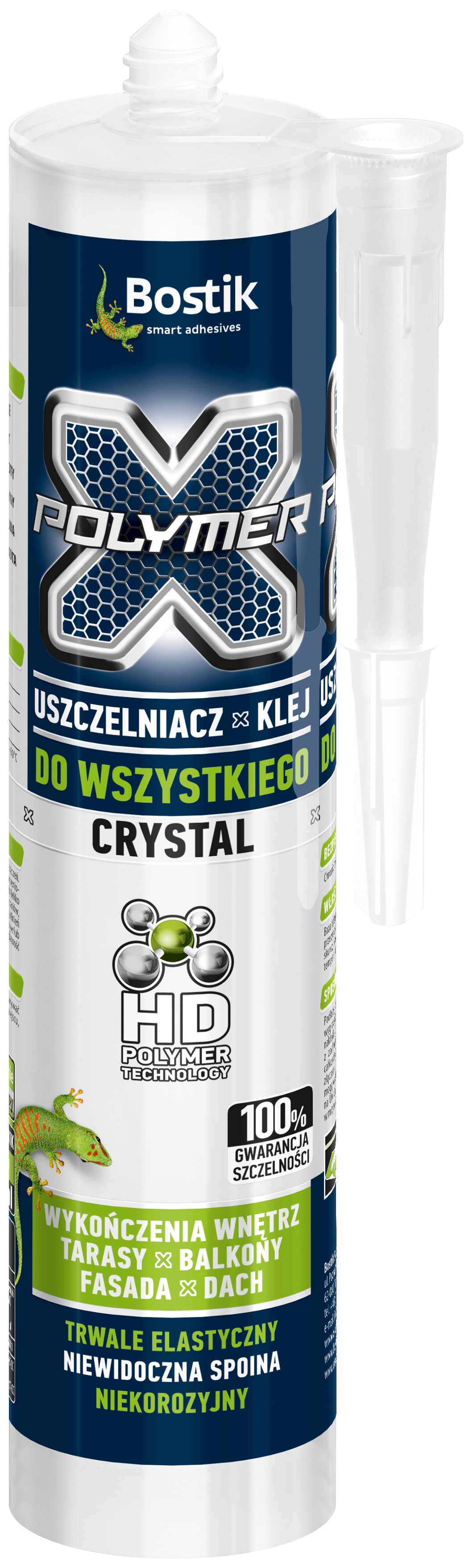 Znana jakość w nowej odsłonie – X-Polymer Crystal uszczelniacz-klej do wszyst-kiego , Bostik - X-Polymer Crystal uszczelniacz-klej do wszystkiego to najmłodszy członek znanej i lubianej rodziny produktów na bazie HD Polymerów. Swoją popularność uszczelniacze-kleje X-Polymer zawdzięczają wszechstronności zastosowań, maksymalnej przyczepności i trwałej elastyczności. Od teraz szukajcie na sklepowych półkach kartuszy z charakterystycznym zielonym gekonem, bowiem te niezawodne produkty trafiły pod skrzydła marki Bostik.